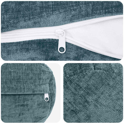 Kussensloop 6 st HEERLEN Blauw Ø 15 x 40 cm Chenille Stof