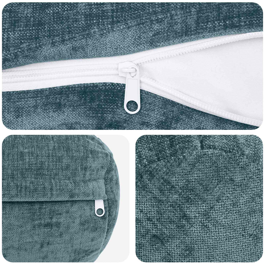 Kussensloop 6 st HEERLEN Blauw Ø 15 x 40 cm Chenille Stof