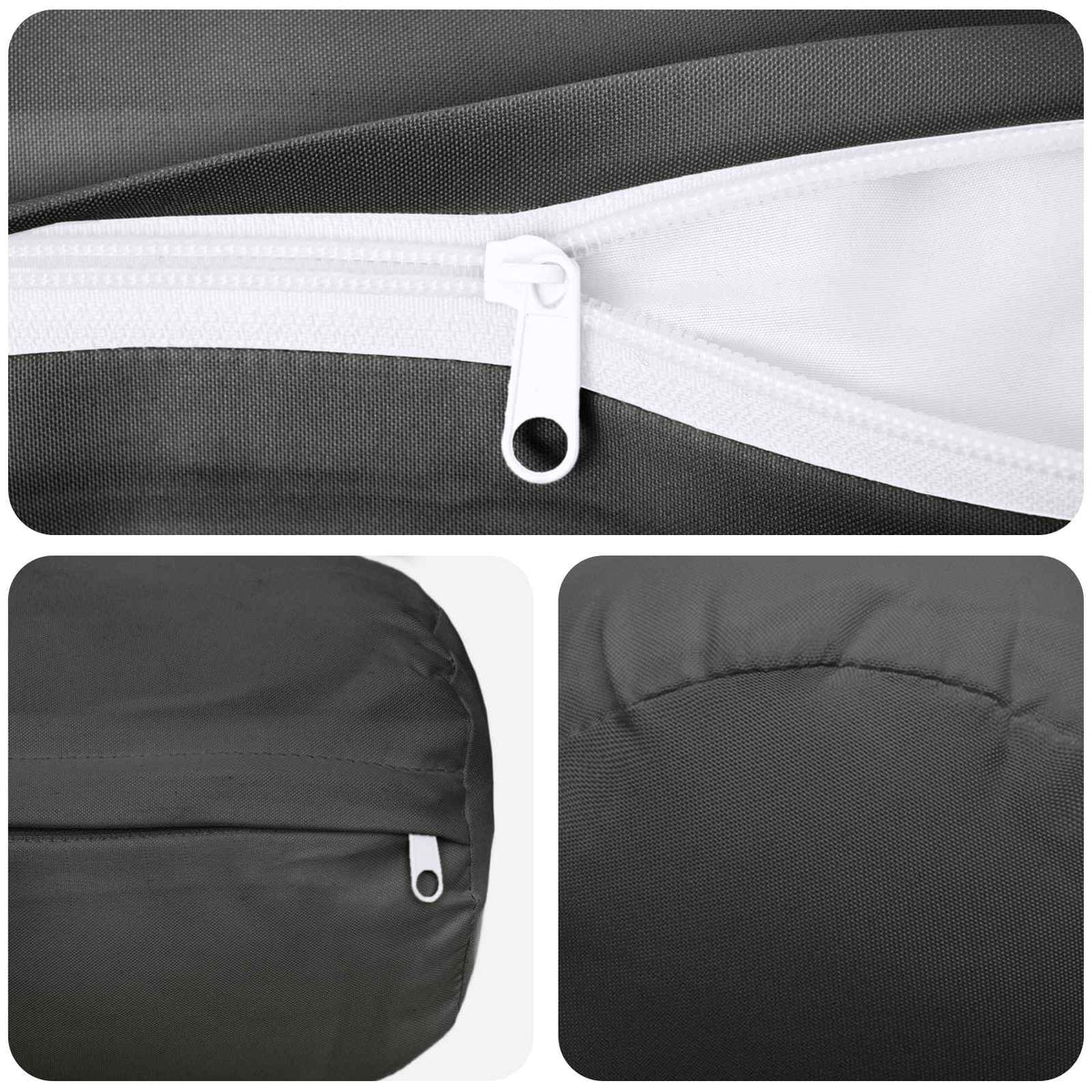 Kussensloop 6 pcs HEERLEN Antraciet Ø 15 x 40 cm Polyester