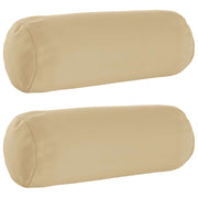Kussensloop bolster 2 stuks beige 15x40 cm polyester