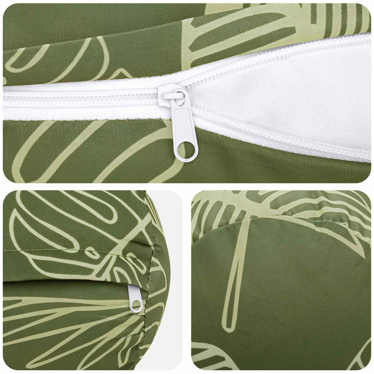 Kussensloop 6 pcs HEERLEN Bladontwerp Ø 15 x 40 cm Polyester