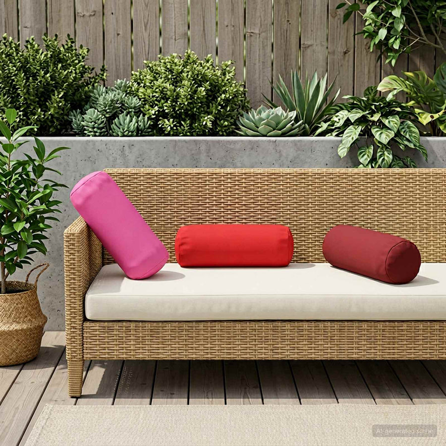Kussensloop 2 pcs HEERLEN Rood Ø 15 x 40 cm Polyester