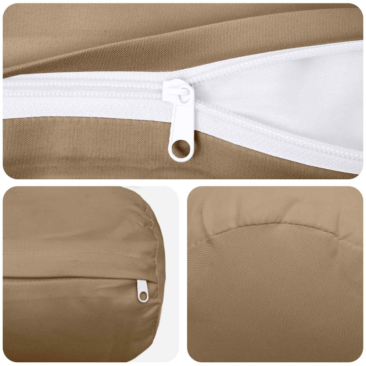 Kussensloop 2 st HEERLEN Taupe Ø 15 x 40 cm Polyester
