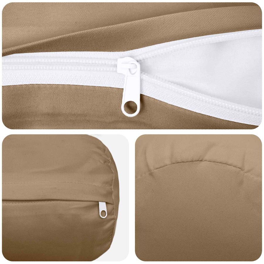 Kussensloop 2 st HEERLEN Taupe Ø 15 x 40 cm Polyester