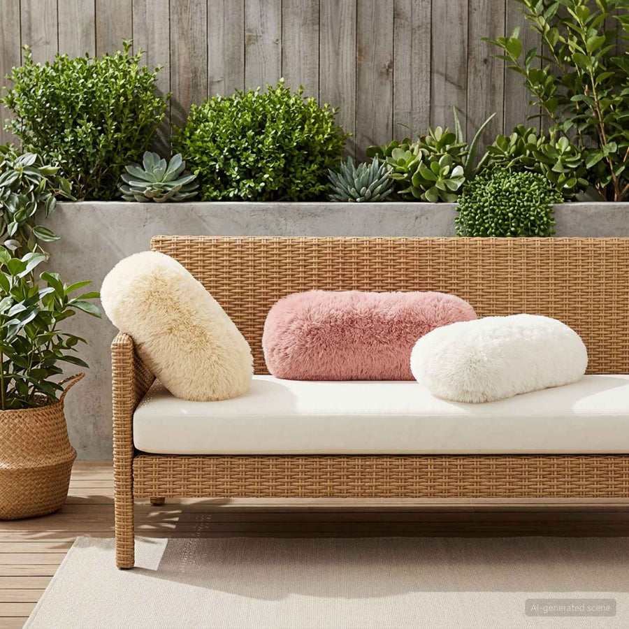 Kussensloop 6 pcs HEERLEN Crèmekleurig Ø 15 x 40 cm PV Fleece
