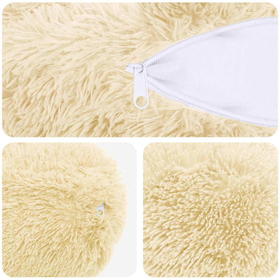 Kussensloop 6 pcs HEERLEN Crèmekleurig Ø 15 x 40 cm PV Fleece