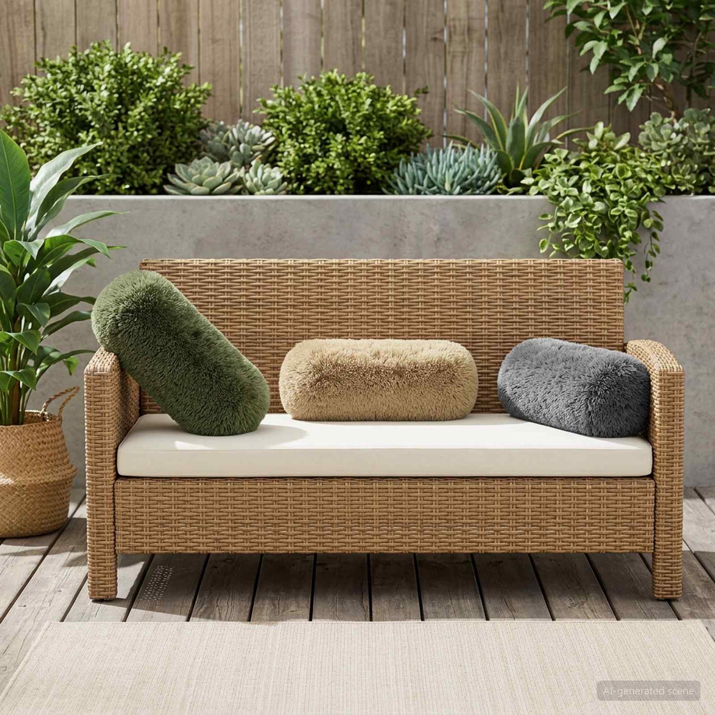 Kussensloop 2 pcs HEERLEN Lichtgroen Ø 15 x 40 cm PV Fleece
