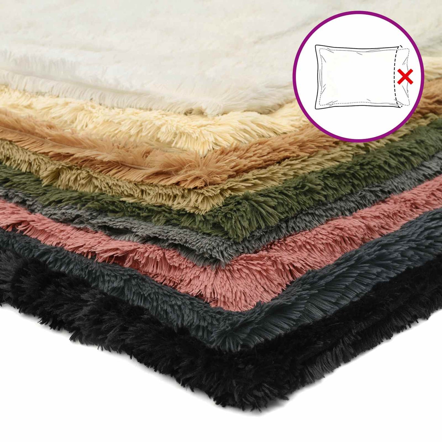 Kussensloop 2 pcs HEERLEN Wit Ø 15 x 40 cm PV Fleece