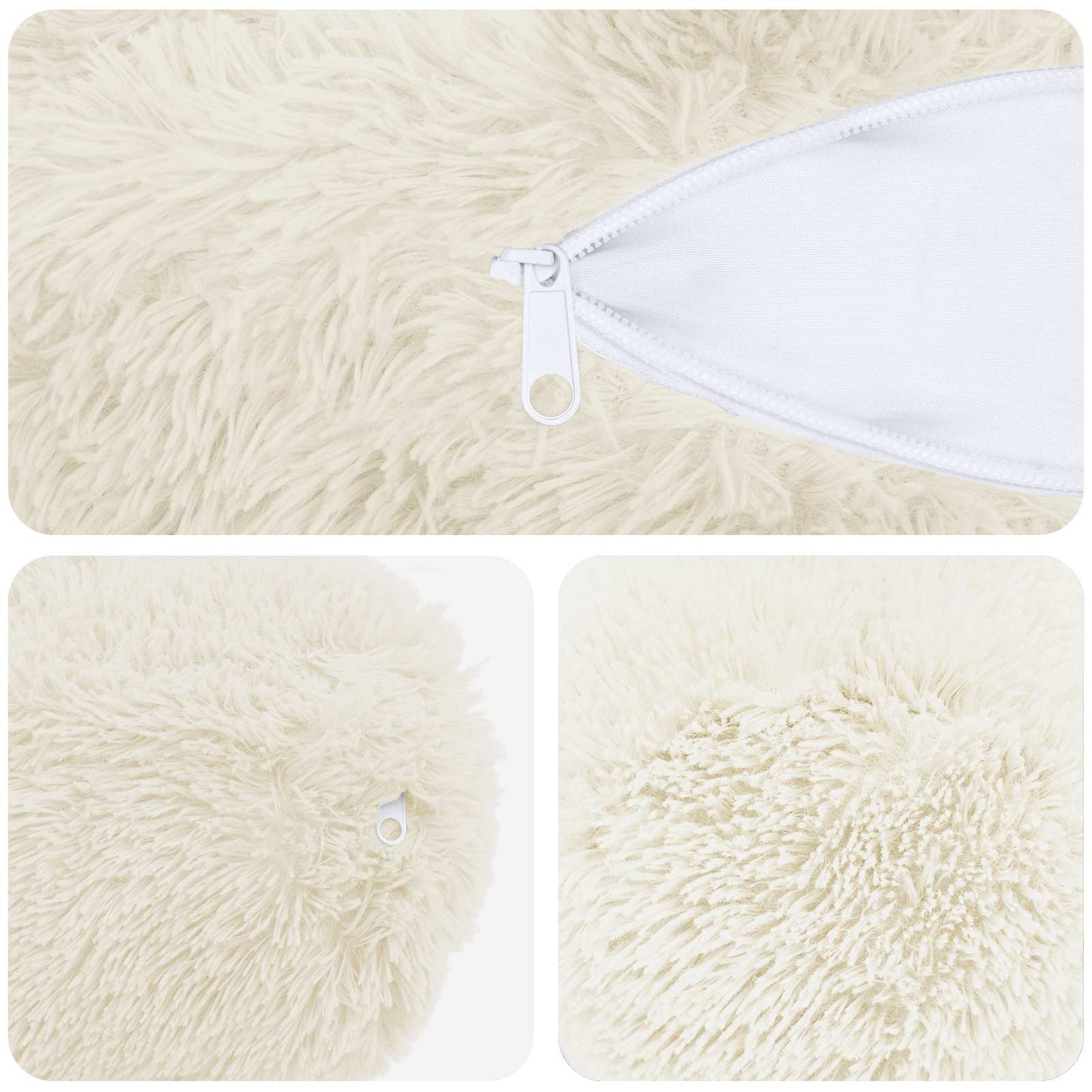 Kussensloop 6 pcs HEERLEN Wit Ø 15 x 40 cm PV Fleece