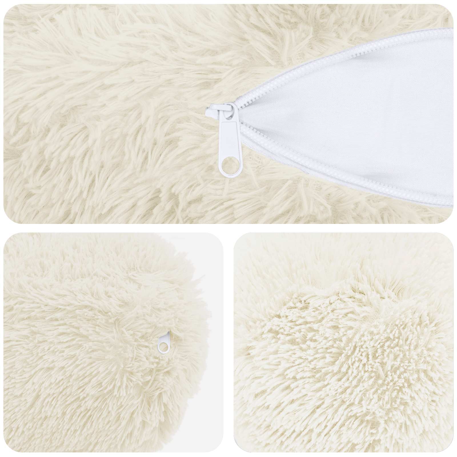 Kussensloop 6 pcs HEERLEN Wit Ø 15 x 40 cm PV Fleece