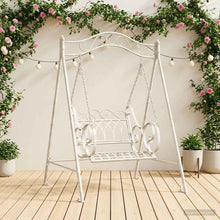 Schommelbank Staal 113 x 121,5 x 168 cm Antiek wit