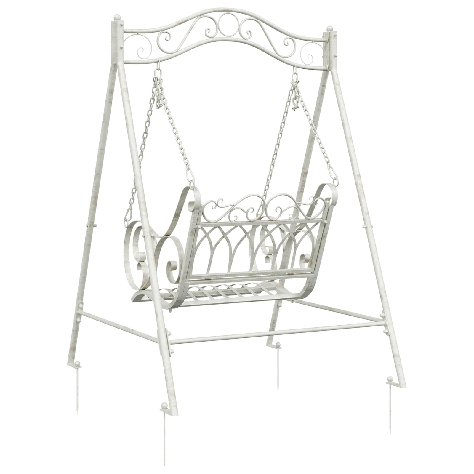 Schommelbank Staal 113 x 121,5 x 168 cm Antiek wit