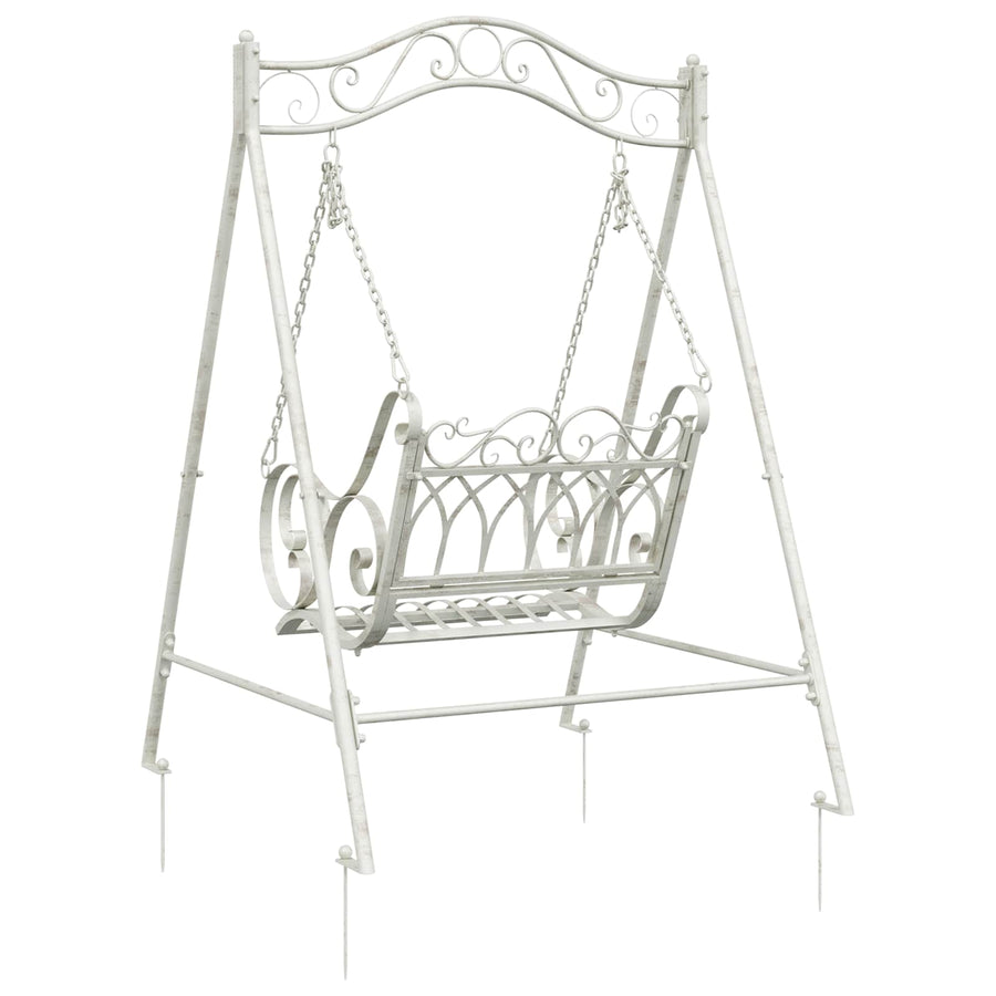 Schommelbank Staal 113 x 121,5 x 168 cm Antiek wit