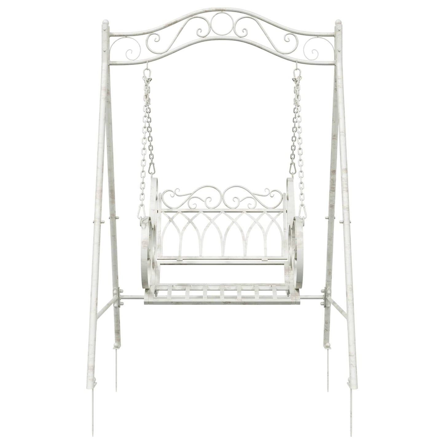 Schommelbank Staal 113 x 121,5 x 168 cm Antiek wit