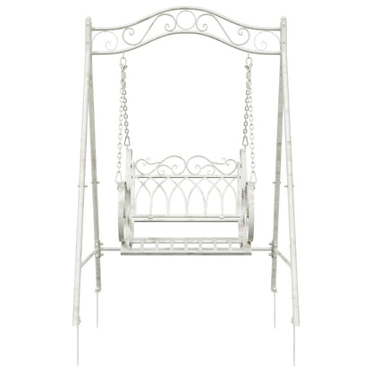 Schommelbank Staal 113 x 121,5 x 168 cm Antiek wit