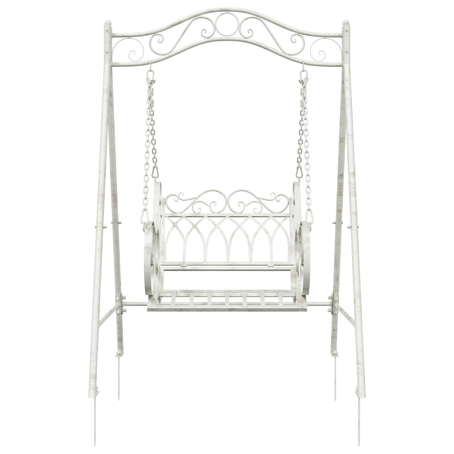 Schommelbank Staal 113 x 121,5 x 168 cm Antiek wit