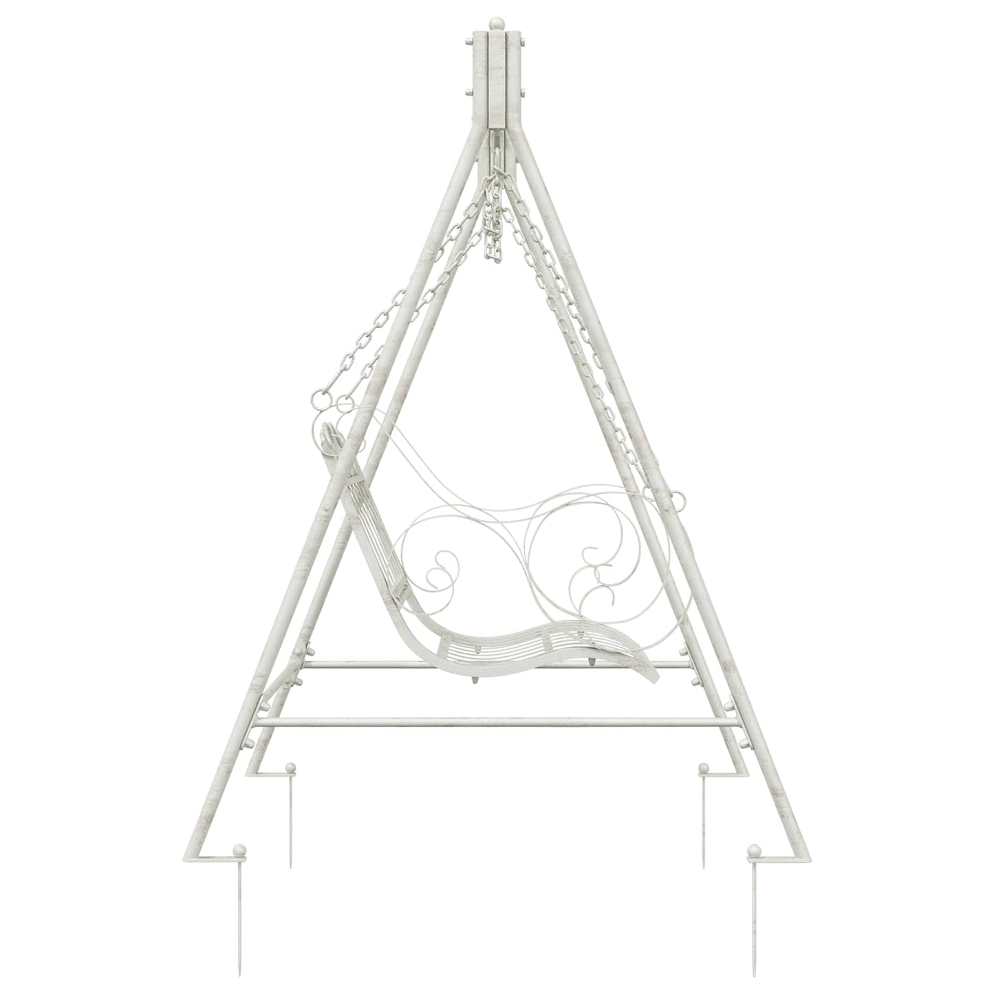 Schommelbank Staal 113 x 121,5 x 168 cm Antiek wit