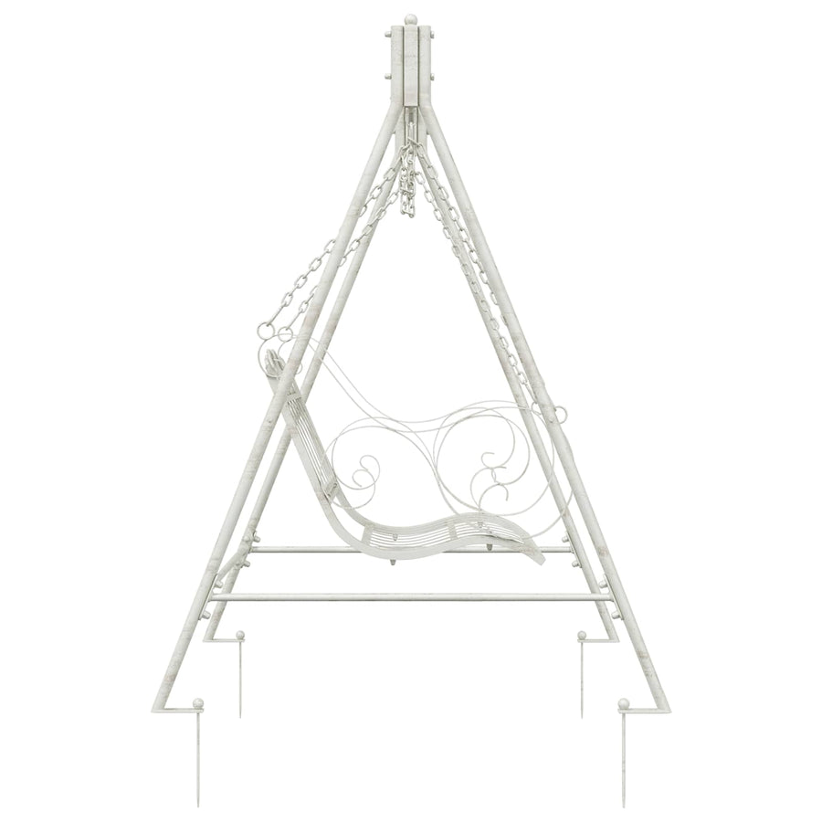 Schommelbank Staal 113 x 121,5 x 168 cm Antiek wit