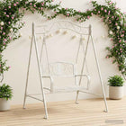 Steel Swing Chair 113 x 121.5 x 168 cm Antique White