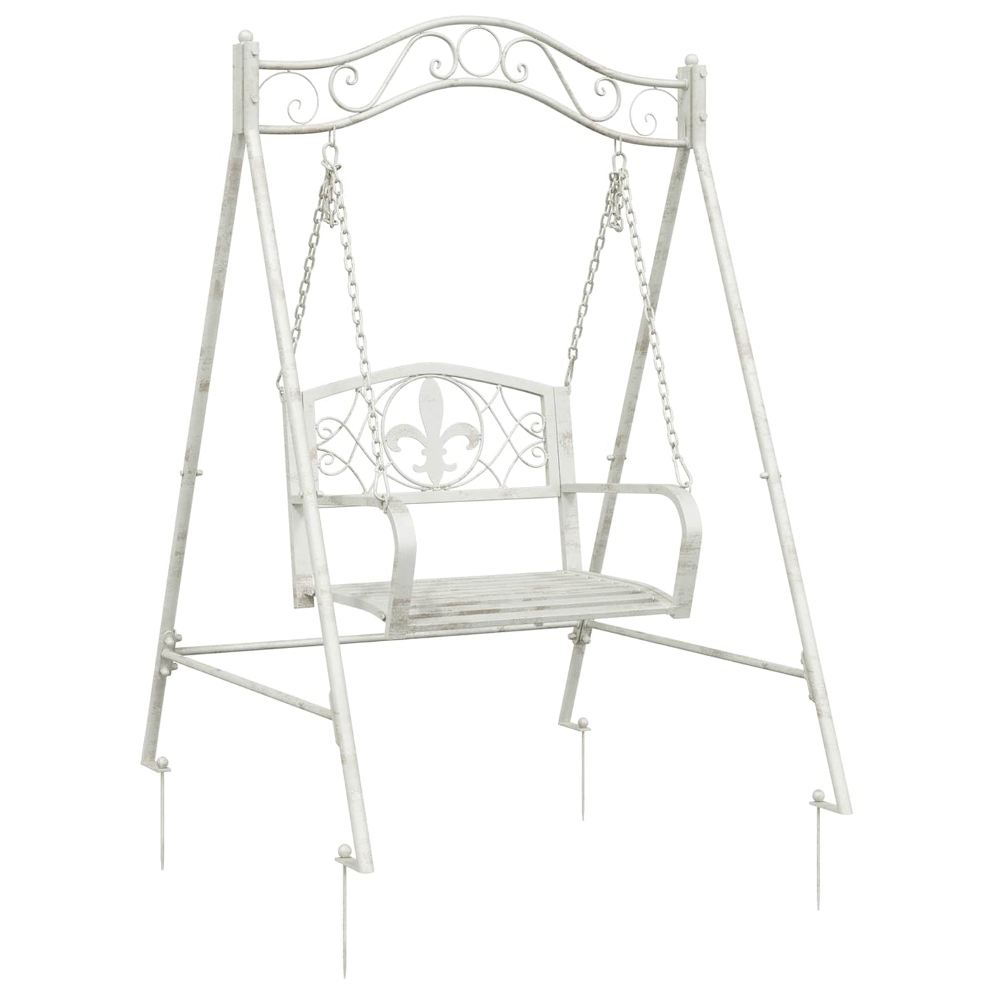 Schommelbank Staal 113 x 121,5 x 168 cm Antiek wit