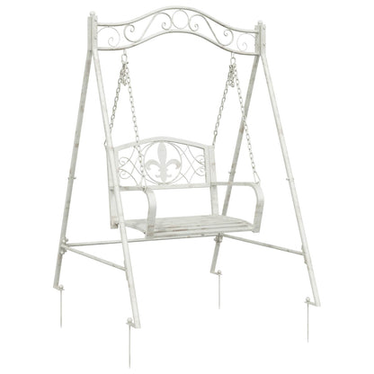 Schommelbank Staal 113 x 121,5 x 168 cm Antiek wit