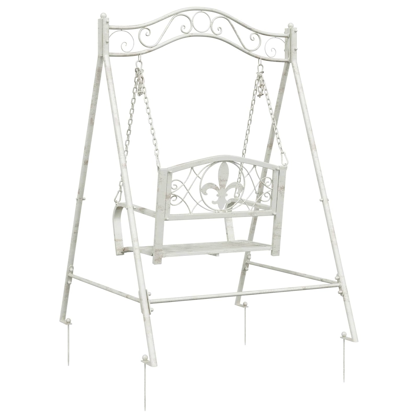 Schommelbank Staal 113 x 121,5 x 168 cm Antiek wit