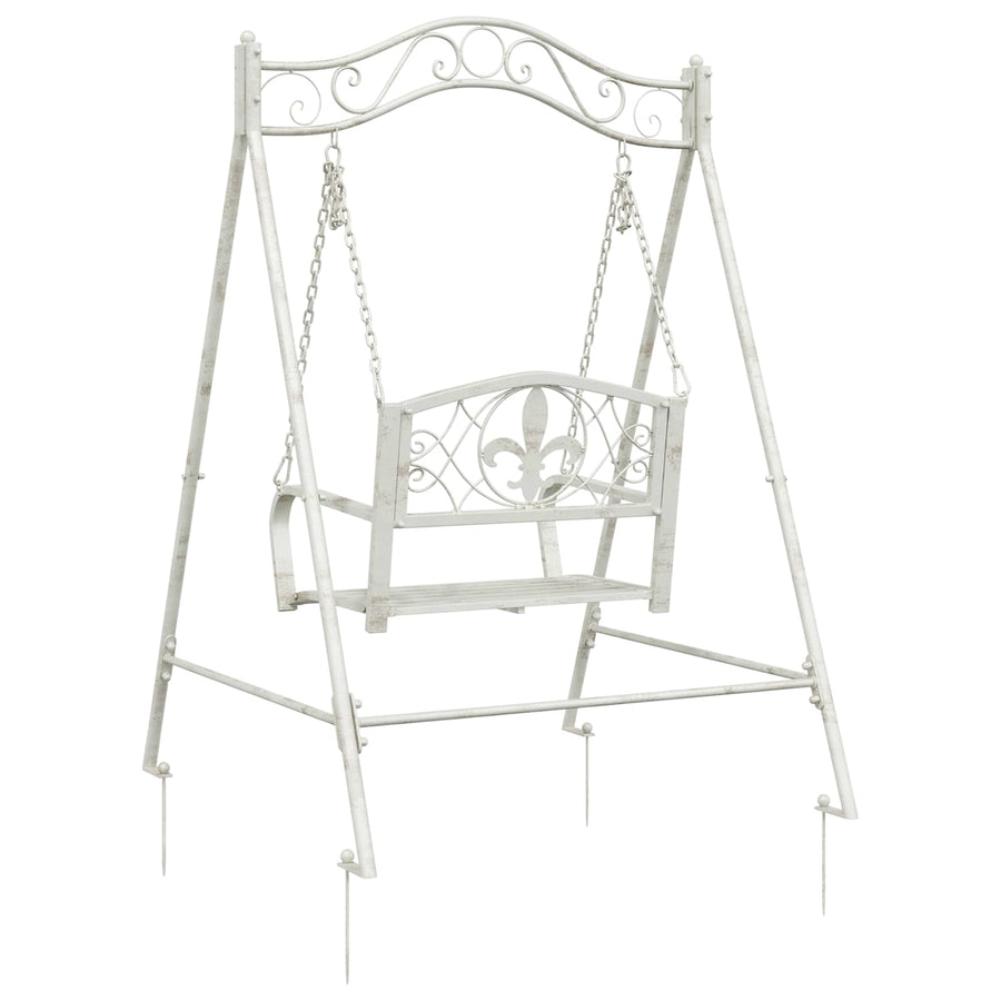Schommelbank Staal 113 x 121,5 x 168 cm Antiek wit