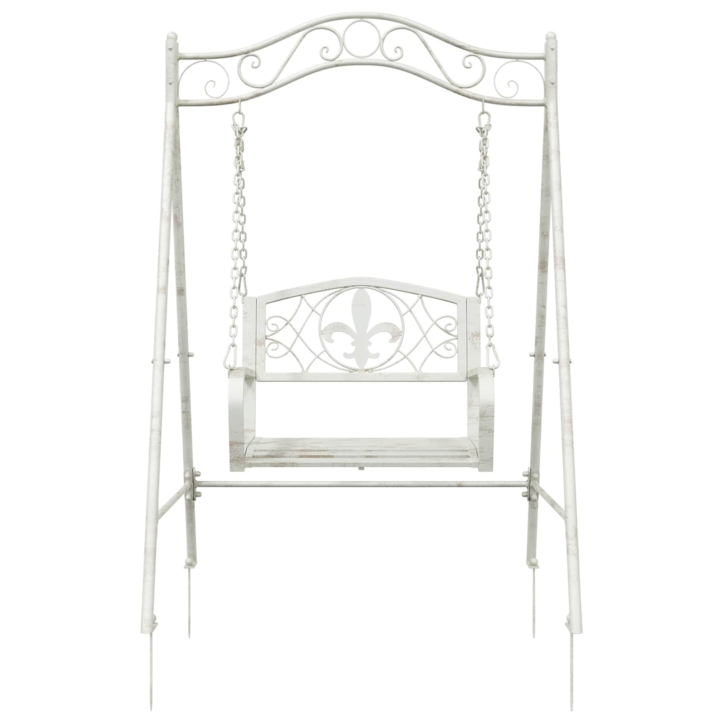 Schommelbank Staal 113 x 121,5 x 168 cm Antiek wit