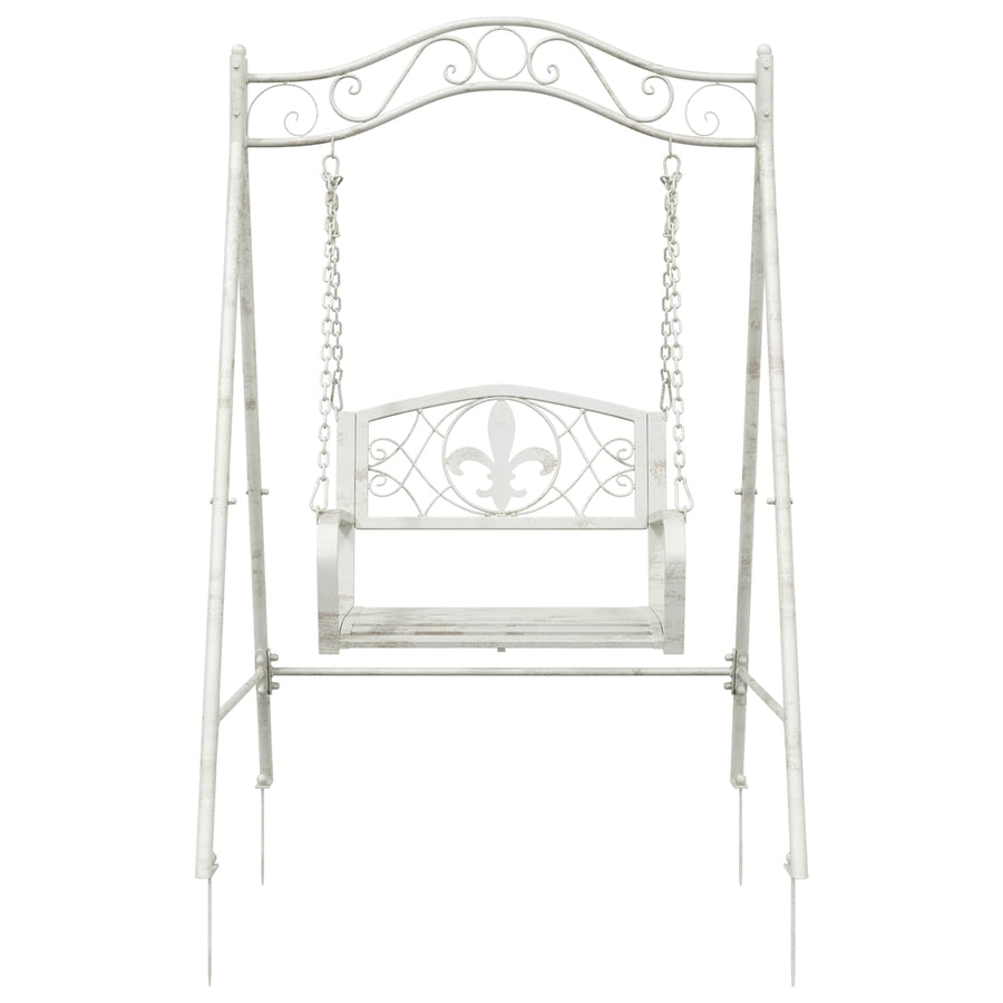 Schommelbank Staal 113 x 121,5 x 168 cm Antiek wit
