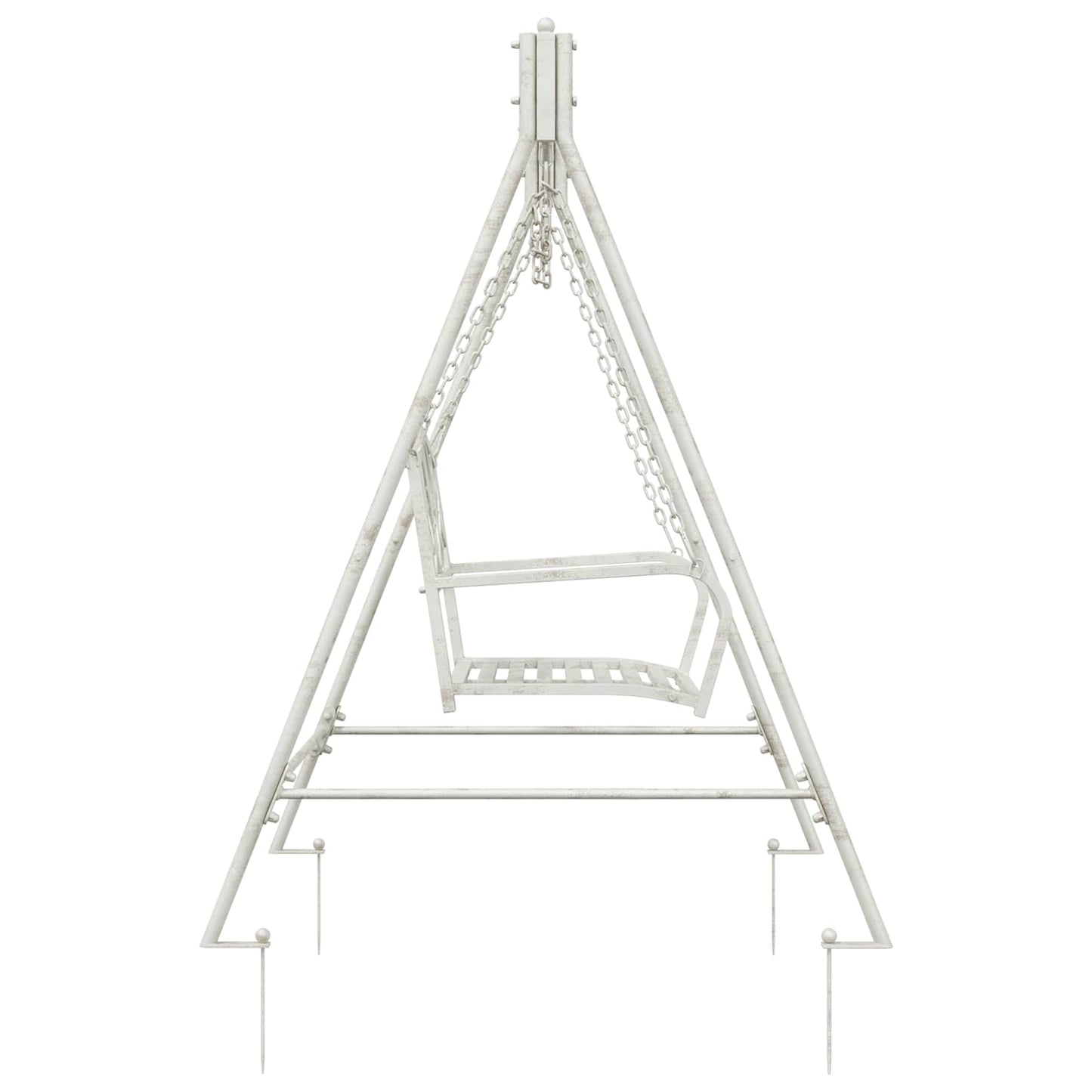 Schommelbank Staal 113 x 121,5 x 168 cm Antiek wit