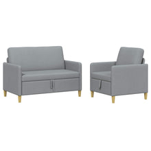 Bankenset met opbergruimte 2 pcs Lichtgrijs Polyester