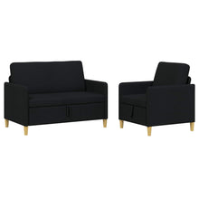 Bankenset met opbergruimte 2 pcs Zwart Polyester