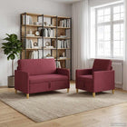 Bankenset 2-delig wijnrood polyester