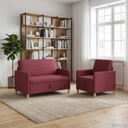 Bankenset 2-delig wijnrood polyester