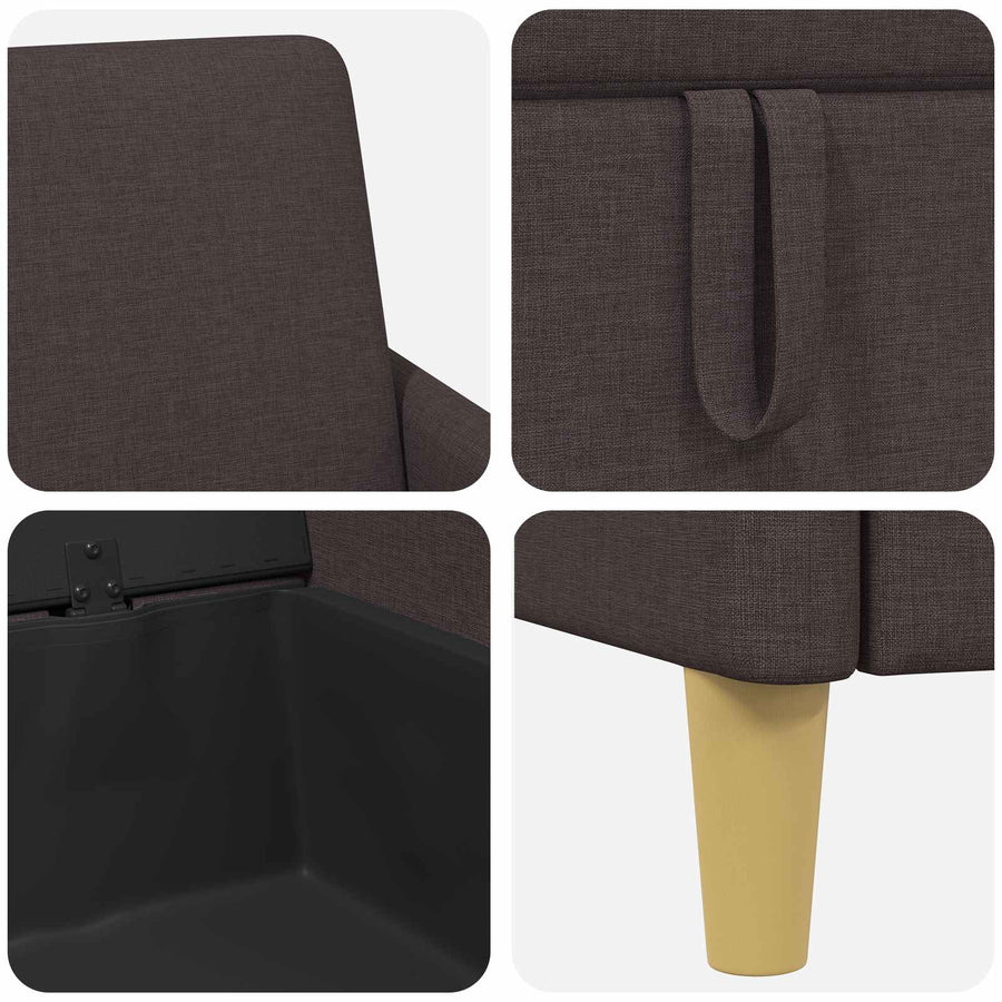Bankenset met opbergruimte 2 pcs Donkerbruin Polyester
