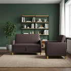 Bankenset met opbergruimte 2 stuks donkerbruin polyester