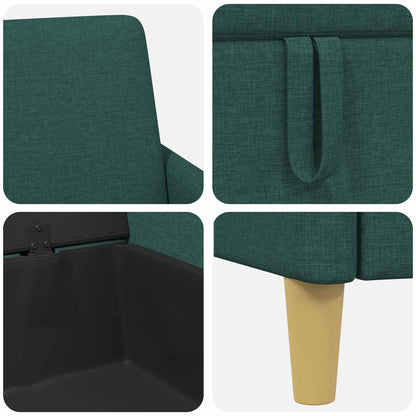 Bankenset met opbergruimte 2 pcs Donkergroen Polyester
