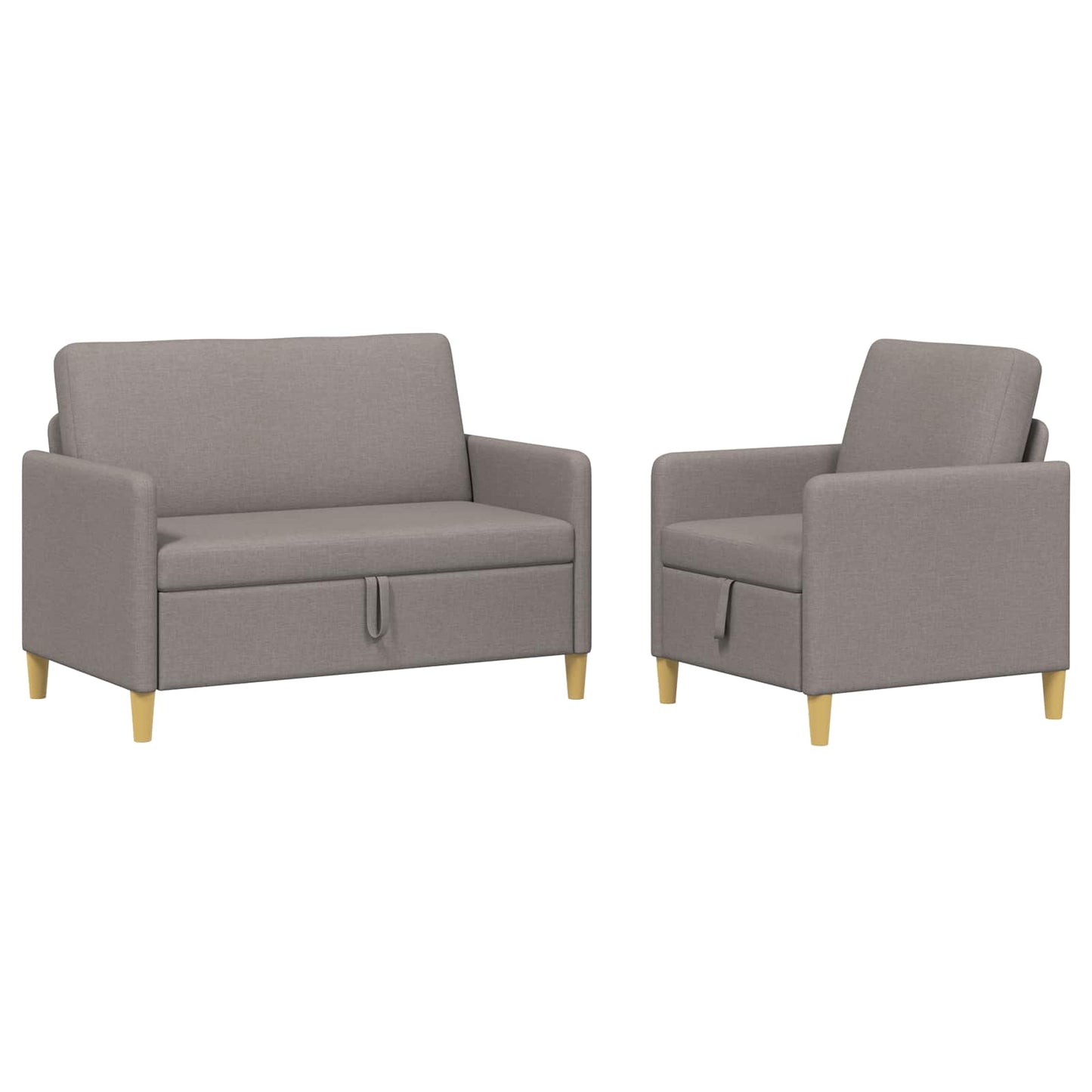 Bankenset met opbergruimte 2 pcs Taupe Polyester