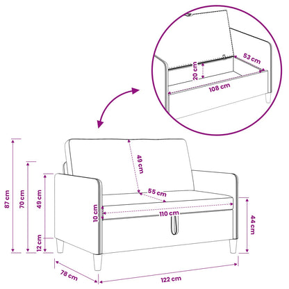 Bankenset met opbergruimte 2 pcs Crèmekleurig Polyester