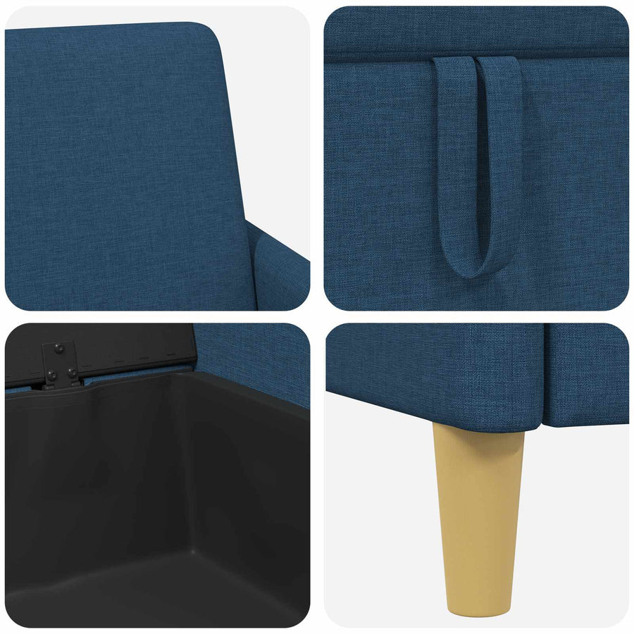 Bankenset met opbergruimte 2 pcs Blauw Polyester