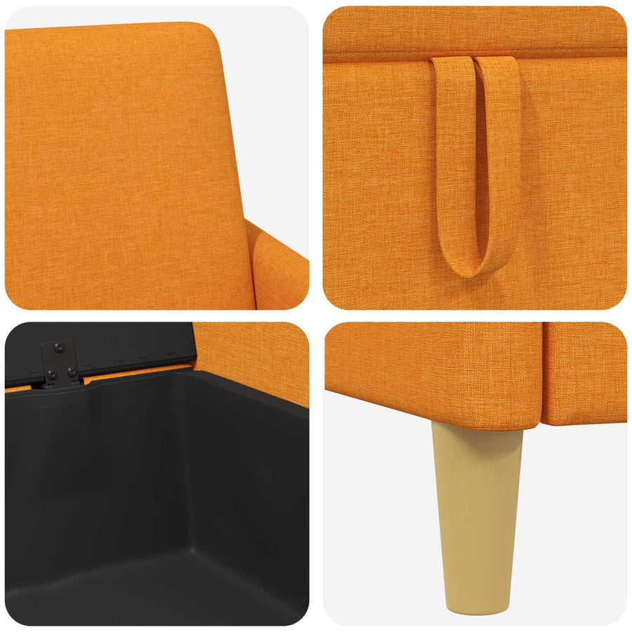 Bankenset met opbergruimte 2 pcs Donkergeel Polyester