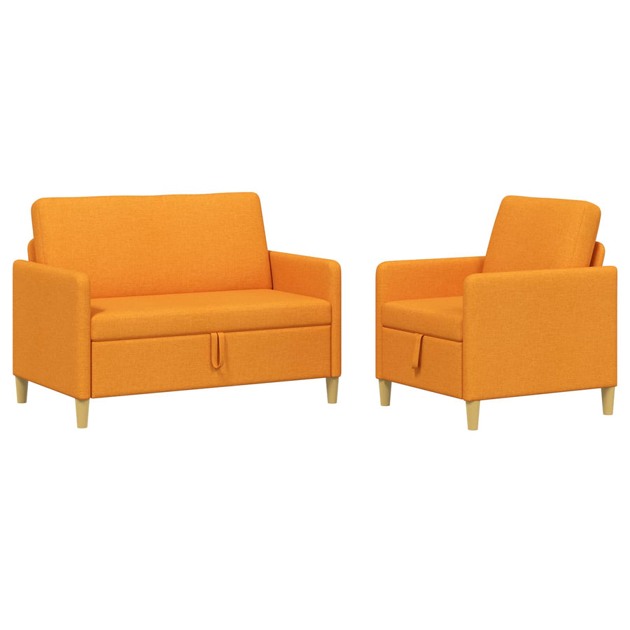 Bankenset met opbergruimte 2 pcs Donkergeel Polyester