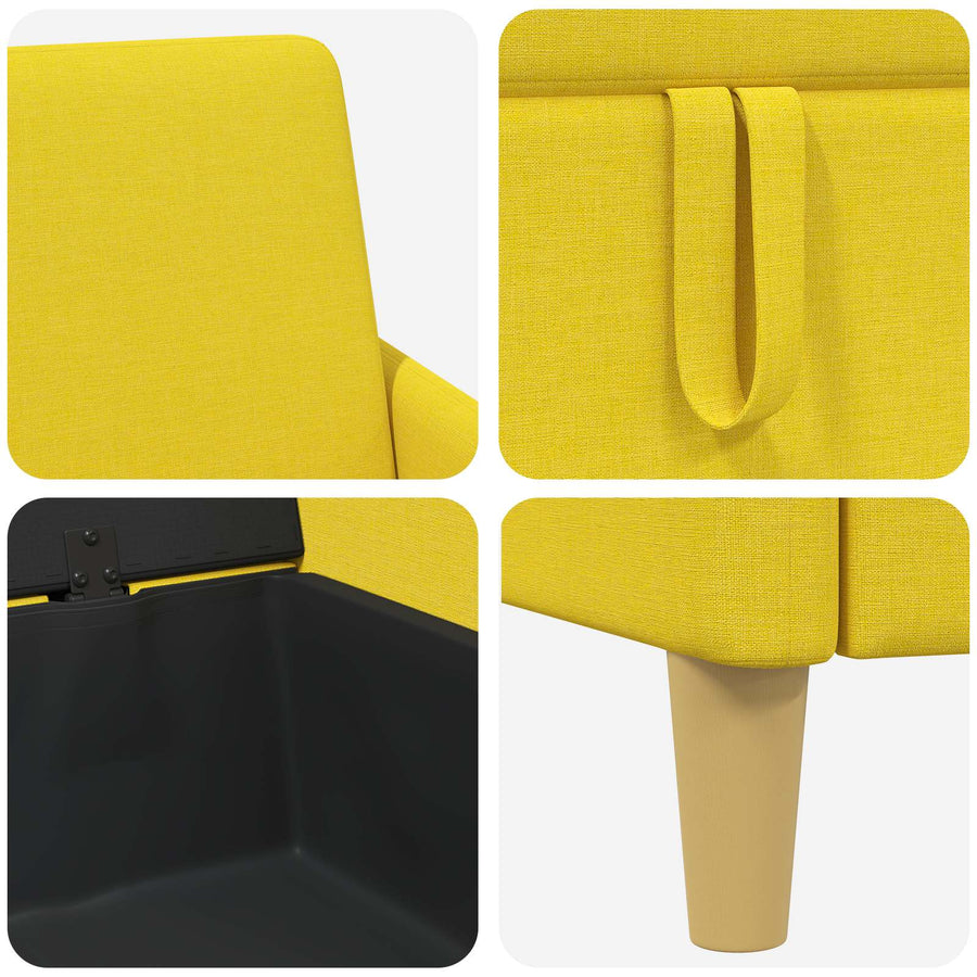 Bankenset met opbergruimte 2 pcs Lichtgeel Polyester