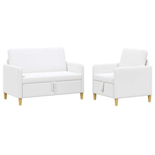 Bankenset met opbergruimte 2 pcs Wit Polyester