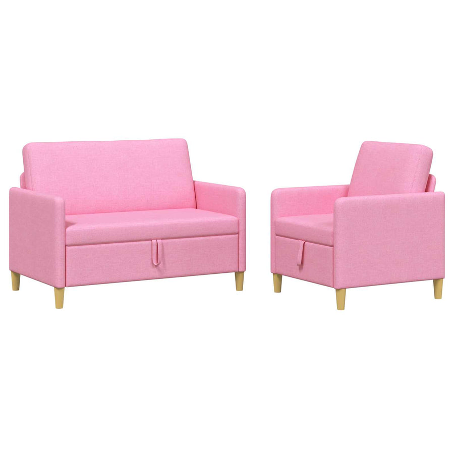 Bankenset met opbergruimte 2 pcs Roze Polyester