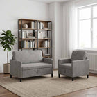 Bankenset met opbergruimte 2 st Lichtgrijs Polyester