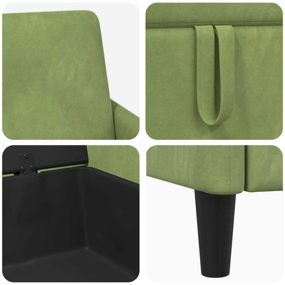 Bankenset met opbergruimte 2 st Lichtgroen Polyester