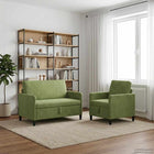 Bankenset met opbergruimte 2 st Lichtgroen Polyester
