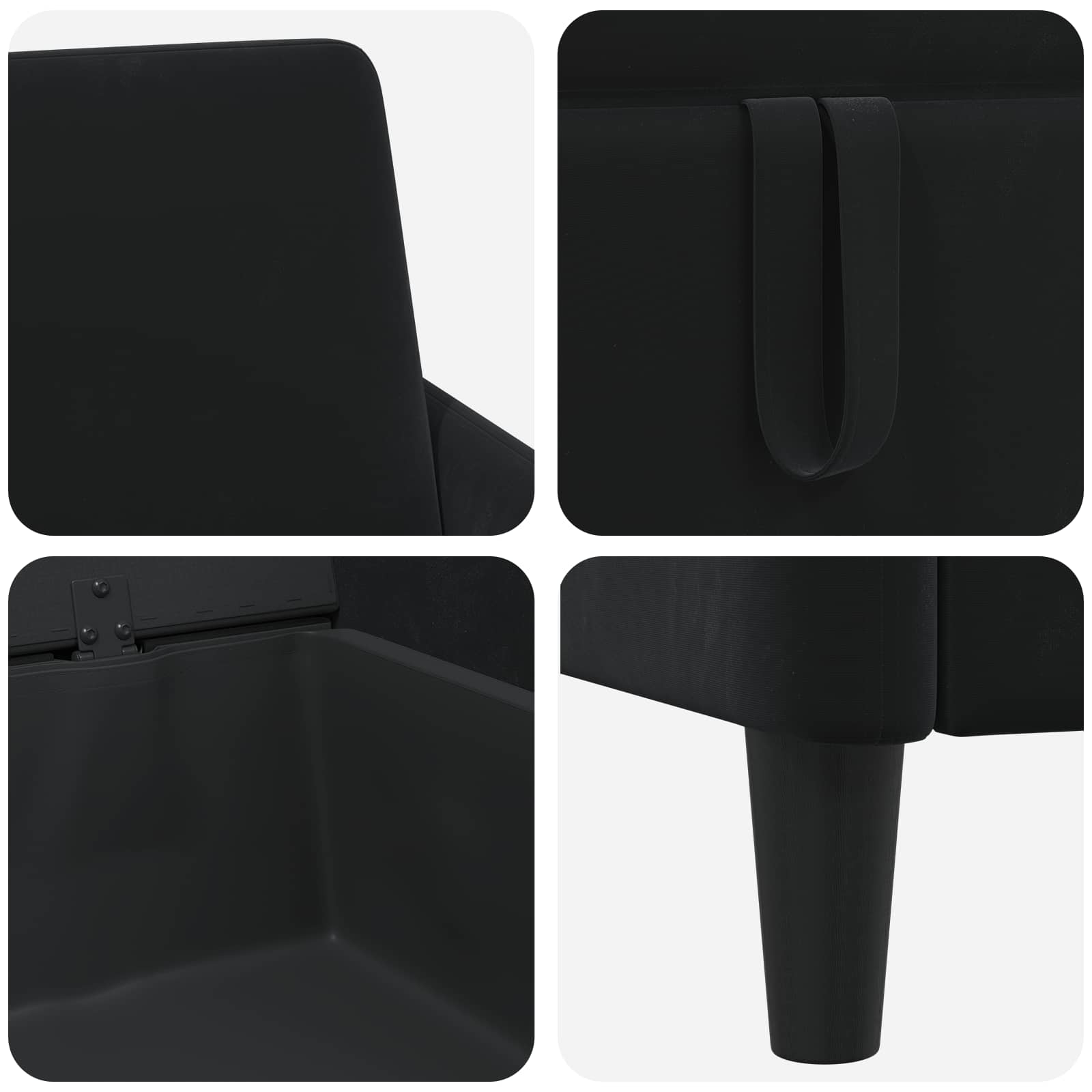 Bankenset met opbergruimte 2 st Zwart Polyester