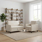 Bankenset met opbergruimte 2 st Crèmekleurig Polyester